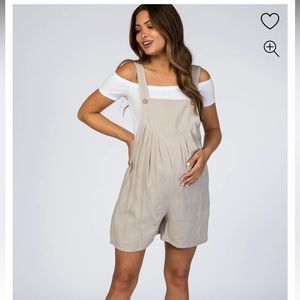 Pinkblush Maternity Black Short Overalls